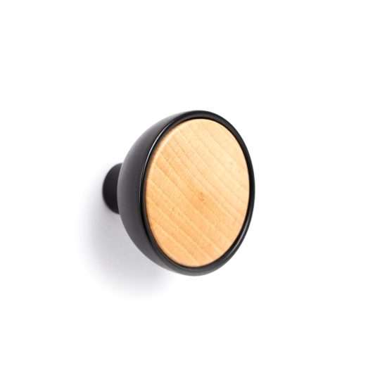 701 - Pomo tirador de mueble acabado negro · madera