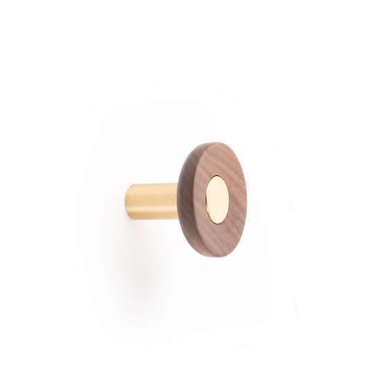 556 - Percha colgador para pared acabado dorado · roble