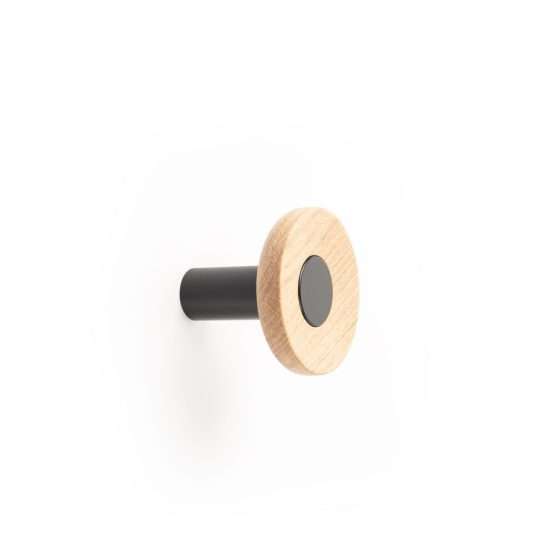 556 - Percha colgador para pared acabado negro · madera
