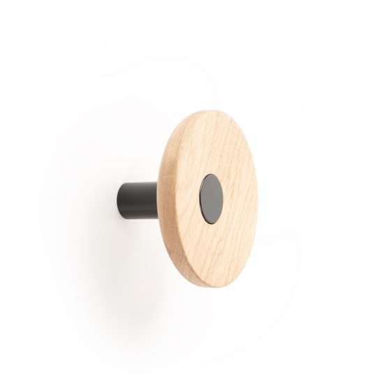 557 - Percha colgador para pared acabado negro · madera