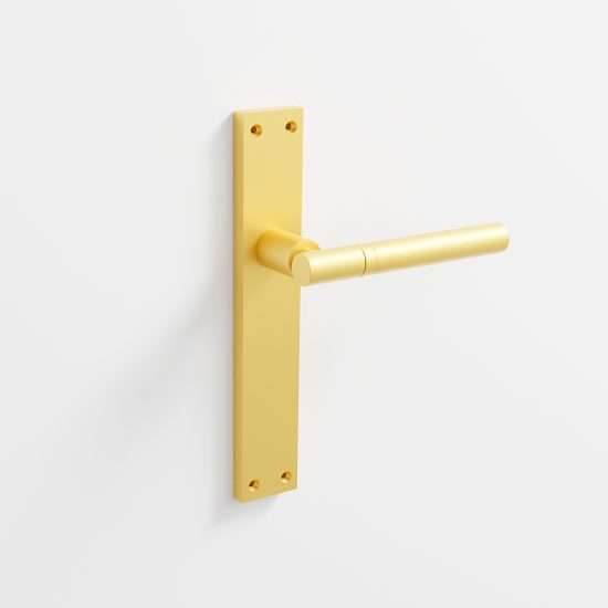 201 - Manillas para puerta con placa acabado dorado mate · dorado mate