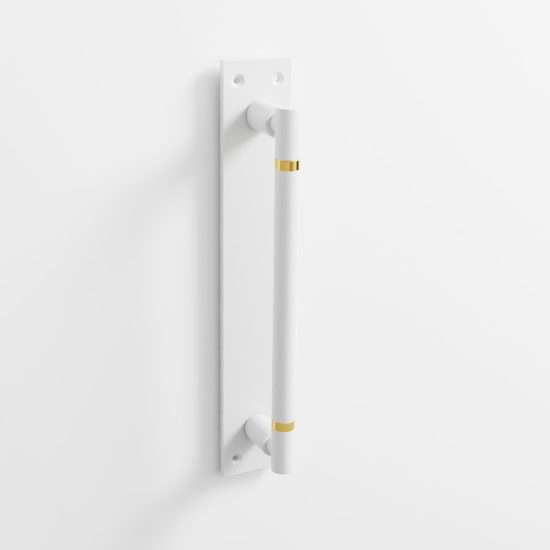 301 - Tirador puerta acabado blanco · dorado brillo