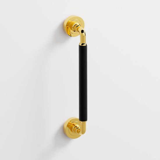 303 - Tirador puerta acabado dorado brillo · negro